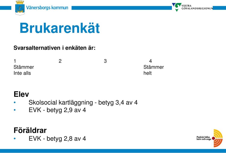 Skolsocial kartläggning - betyg 3,4 av 4 EVK