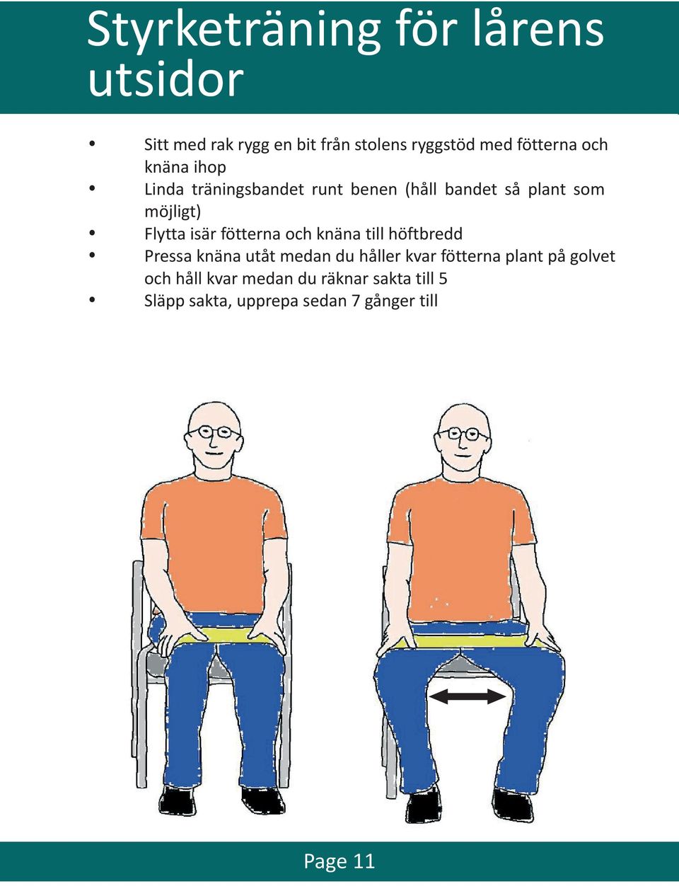 fötterna och knäna till höftbredd Pressa knäna utåt medan du håller kvar fötterna plant på