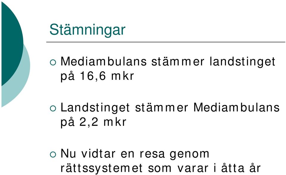 stämmer Mediambulans på 2,2 mkr Nu