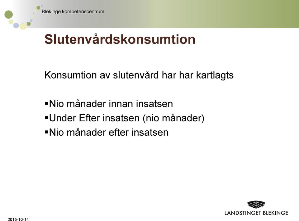 månader innan insatsen Under Efter