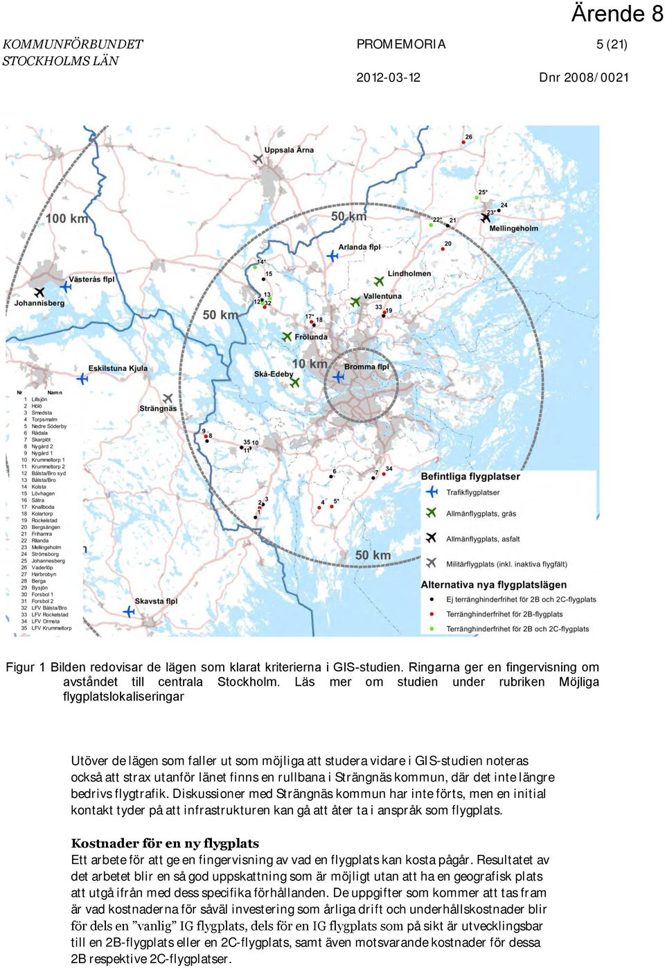 Strängnäs kommun, där det inte längre bedrivs flygtrafik.