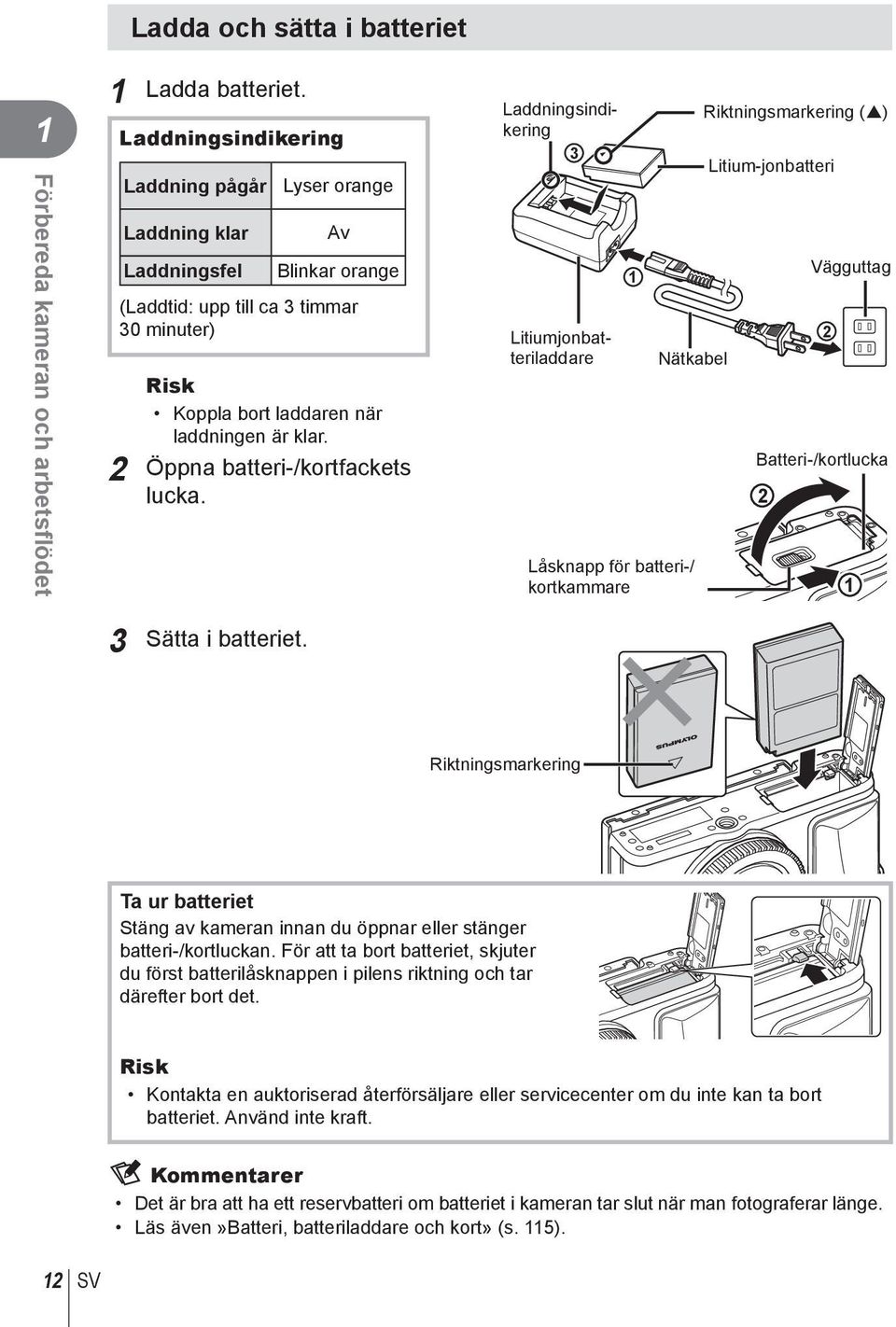 2 Öppna batteri-/kortfackets lucka.