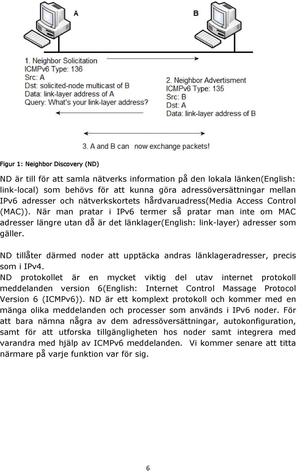 ND tillåter därmed noder att upptäcka andras länklageradresser, precis som i IPv4.