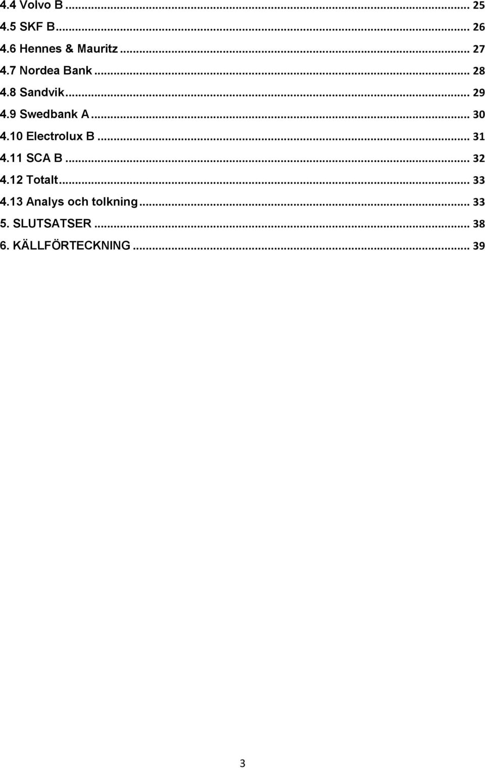 10 Electrolux B... 31 4.11 SCA B... 32 4.12 Totalt... 33 4.