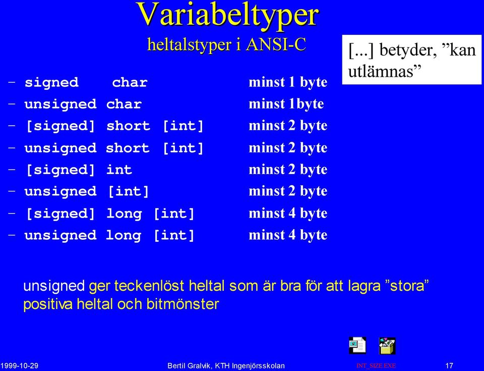 4 byte unsigned long [int] minst 4 byte [.