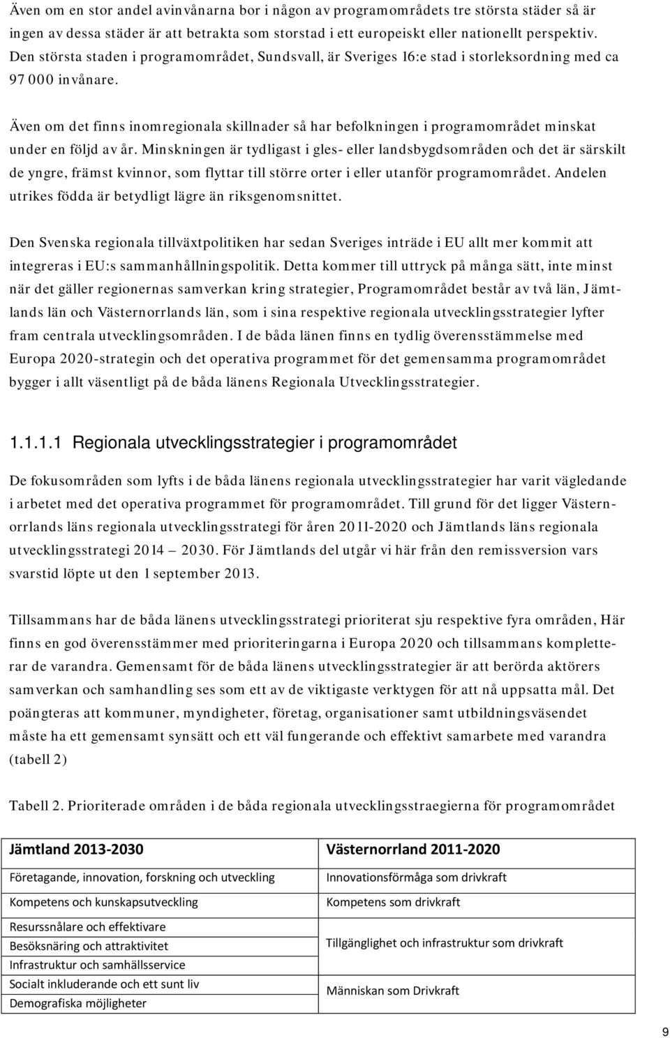 Även om det finns inomregionala skillnader så har befolkningen i programområdet minskat under en följd av år.