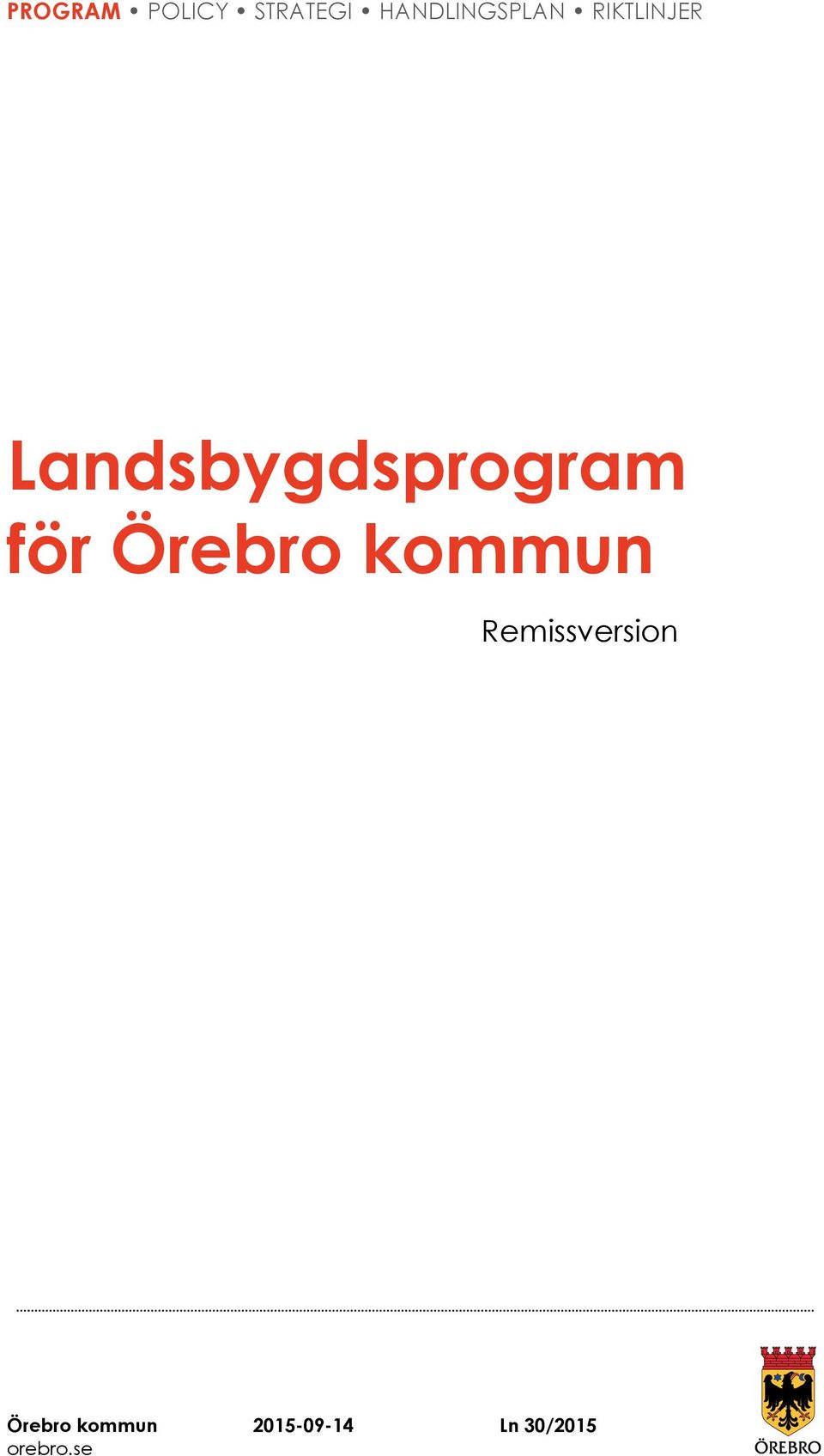 Landsbygdsprogram för Örebro kommun