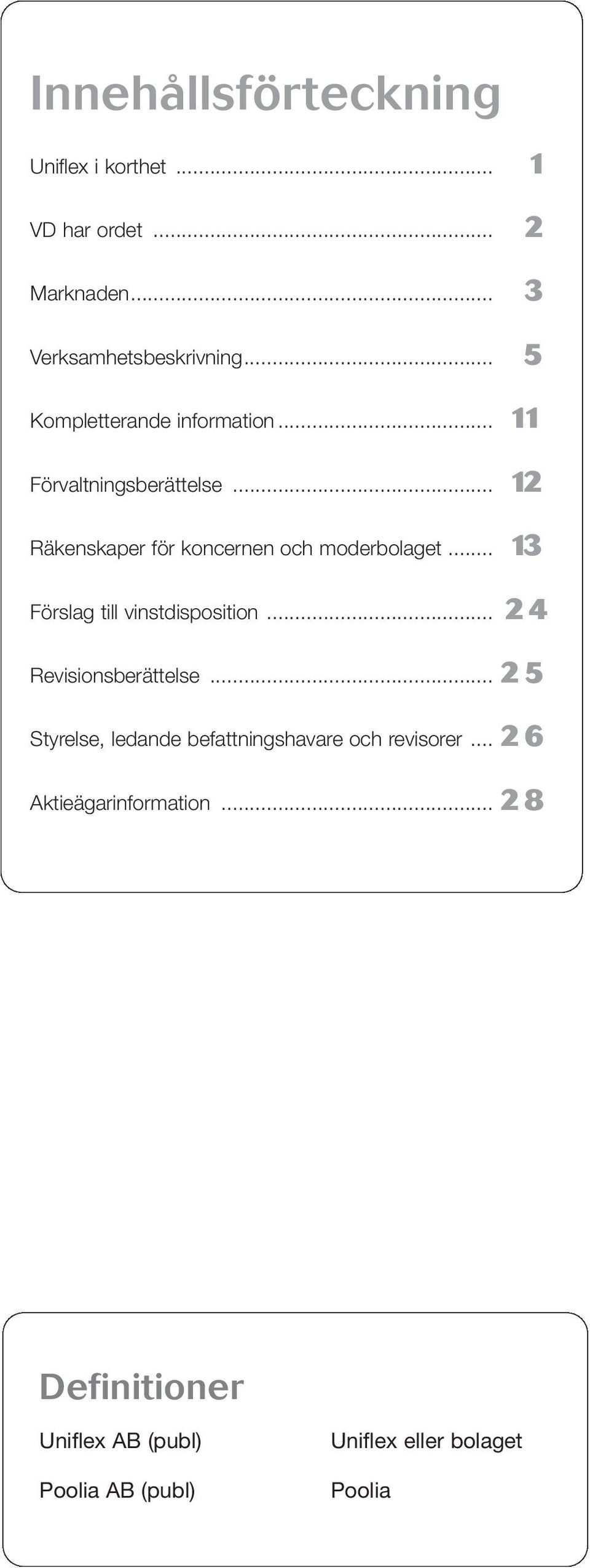 .. 13 Förslag till vinstdisposition... 24 Revisionsberättelse.