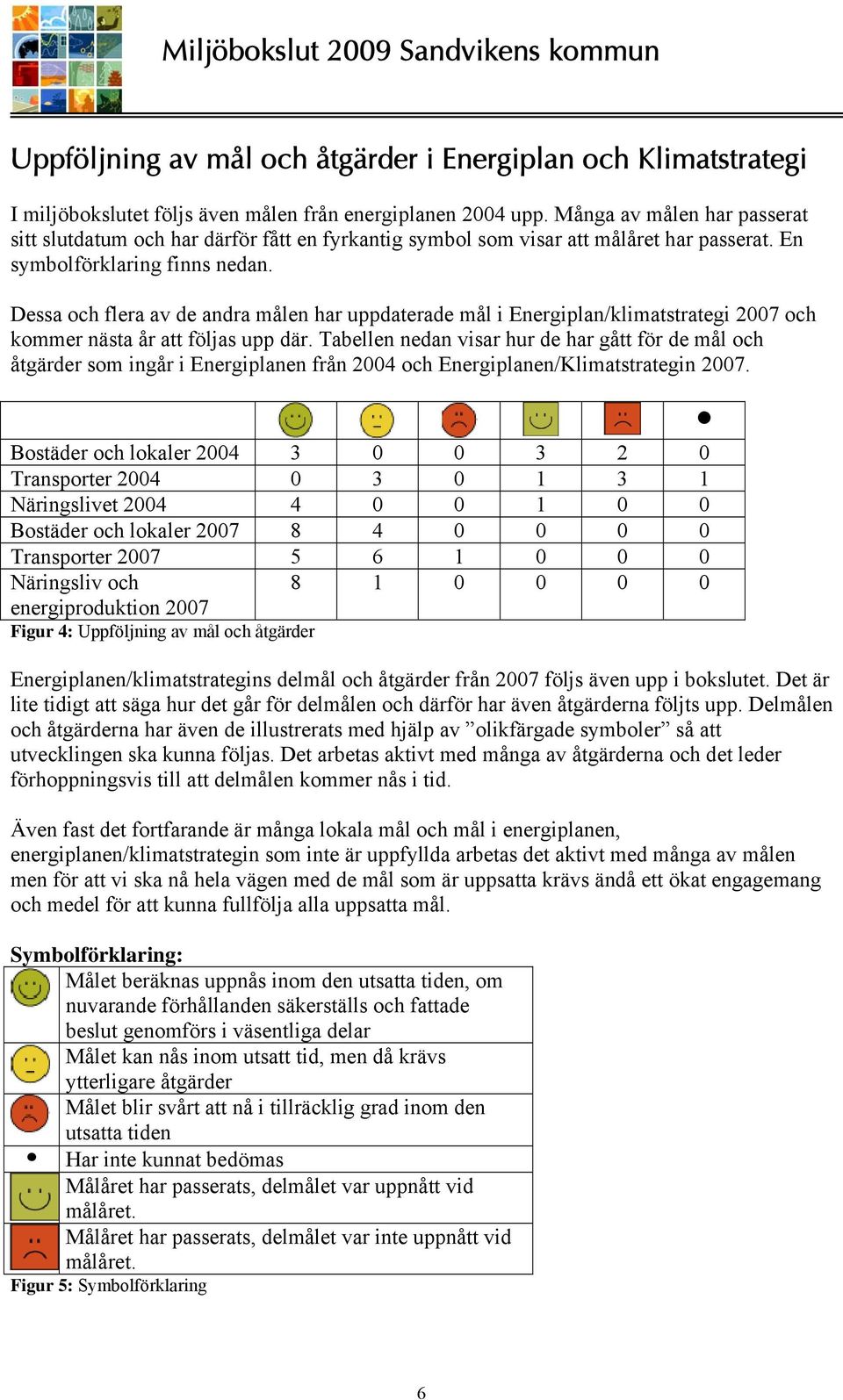 Dessa och flera av de andra målen har uppdaterade mål i Energiplan/klimatstrategi 2007 och kommer nästa år att följas upp där.