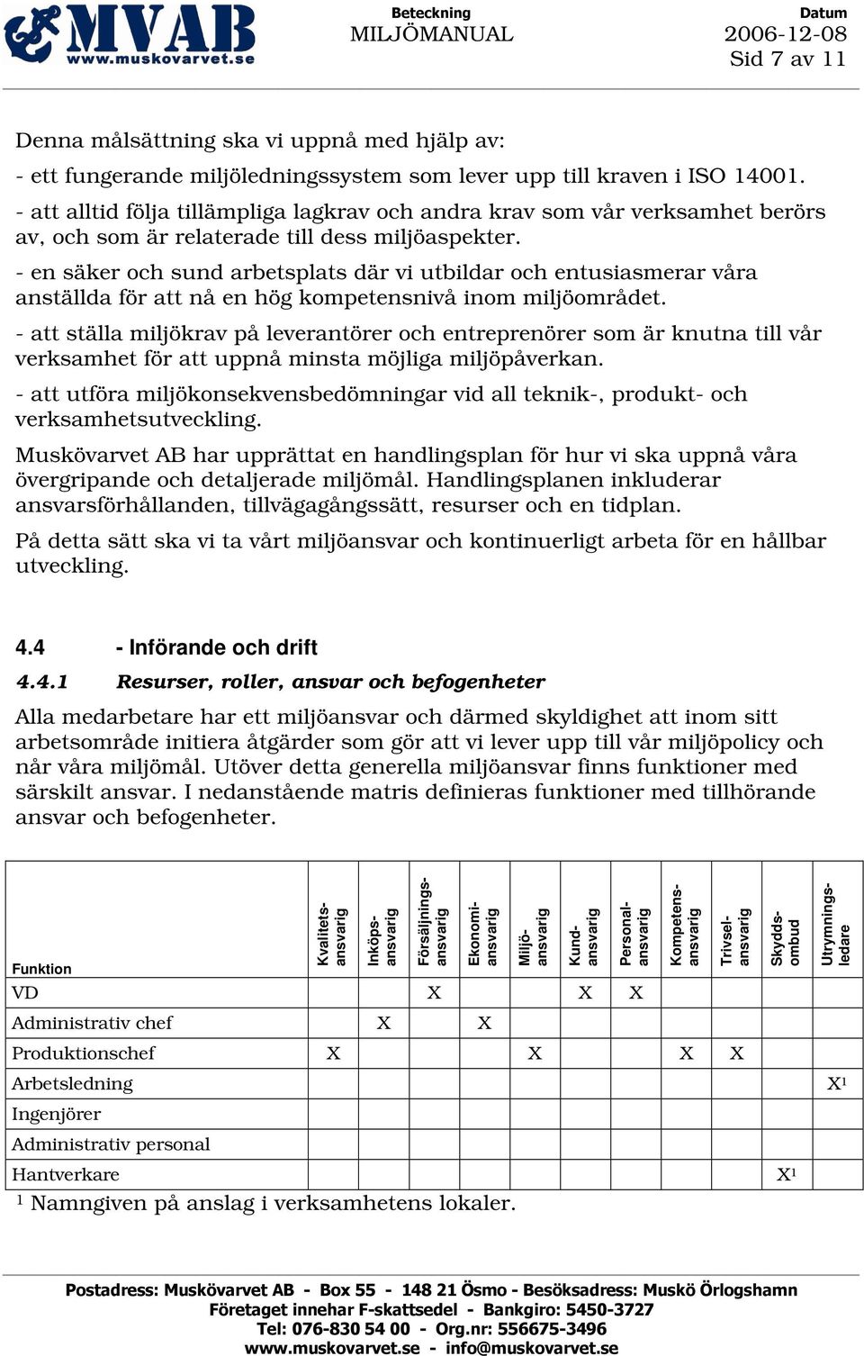 - en säker och sund arbetsplats där vi utbildar och entusiasmerar våra anställda för att nå en hög kompetensnivå inom miljöområdet.