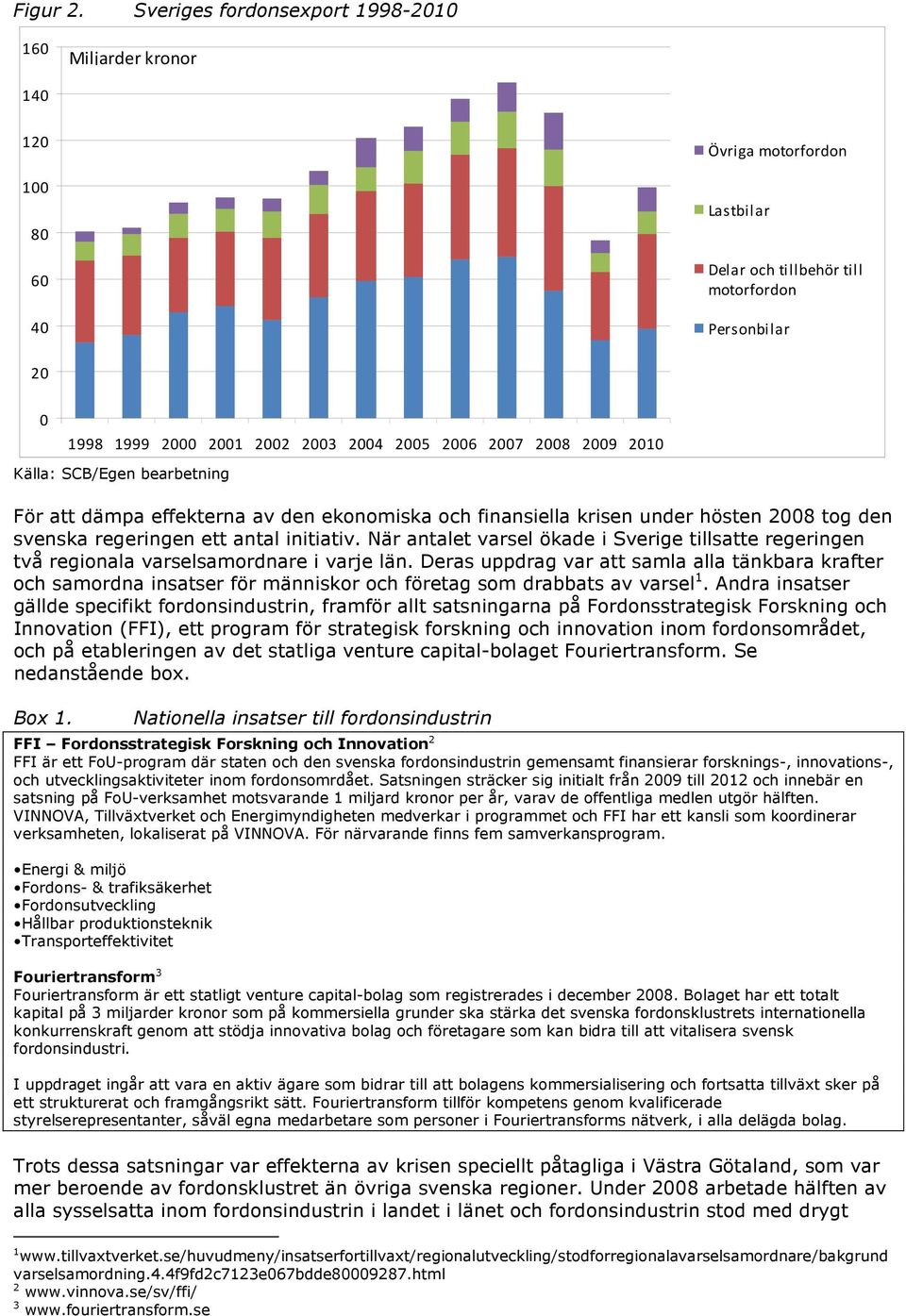 2006 2007 2008 2009 2010 Källa: SCB/Egen bearbetning För att dämpa effekterna av den ekonomiska och finansiella krisen under hösten 2008 tog den svenska regeringen ett antal initiativ.