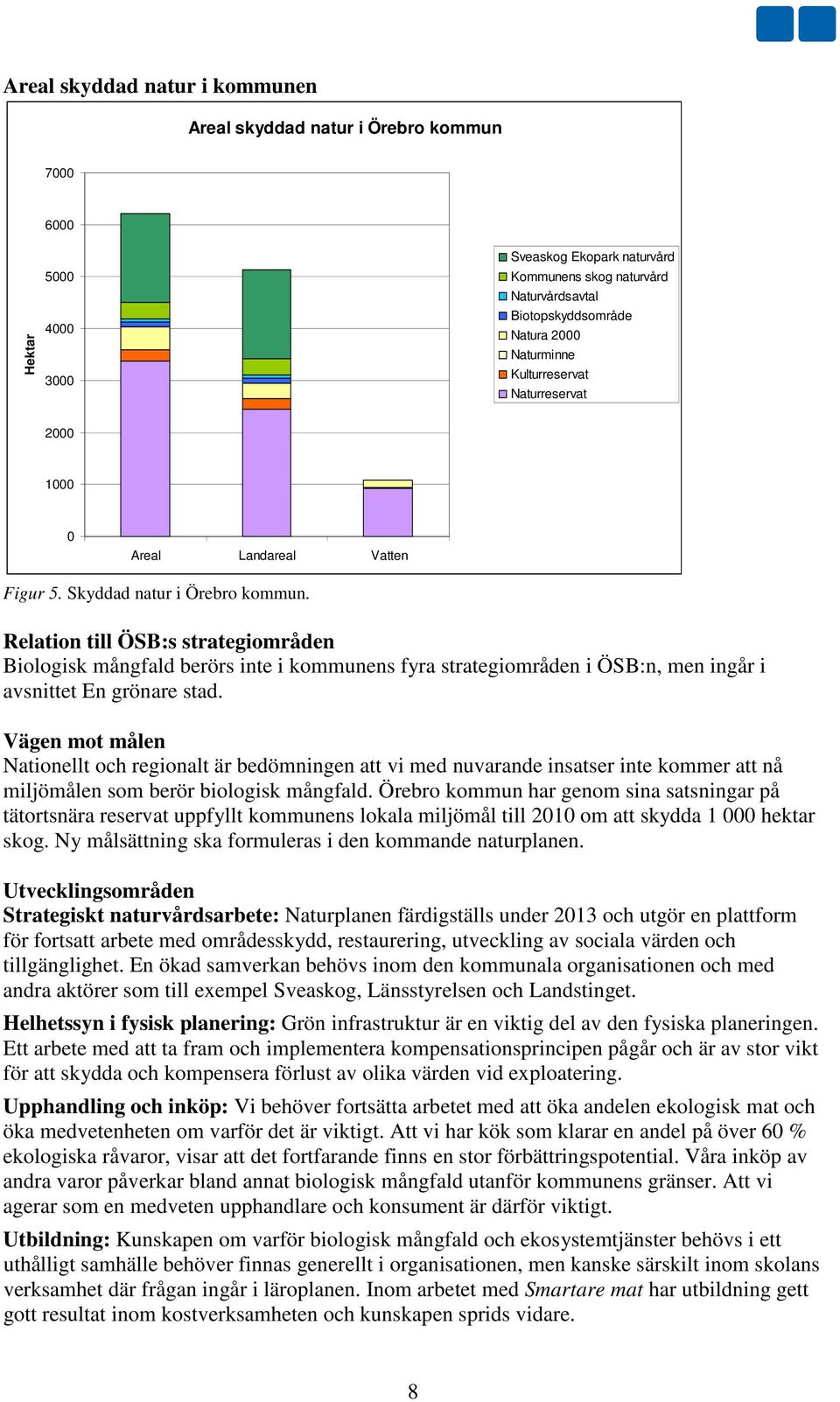 Relation till ÖSB:s strategiområden Biologisk mångfald berörs inte i kommunens fyra strategiområden i ÖSB:n, men ingår i avsnittet En grönare stad.