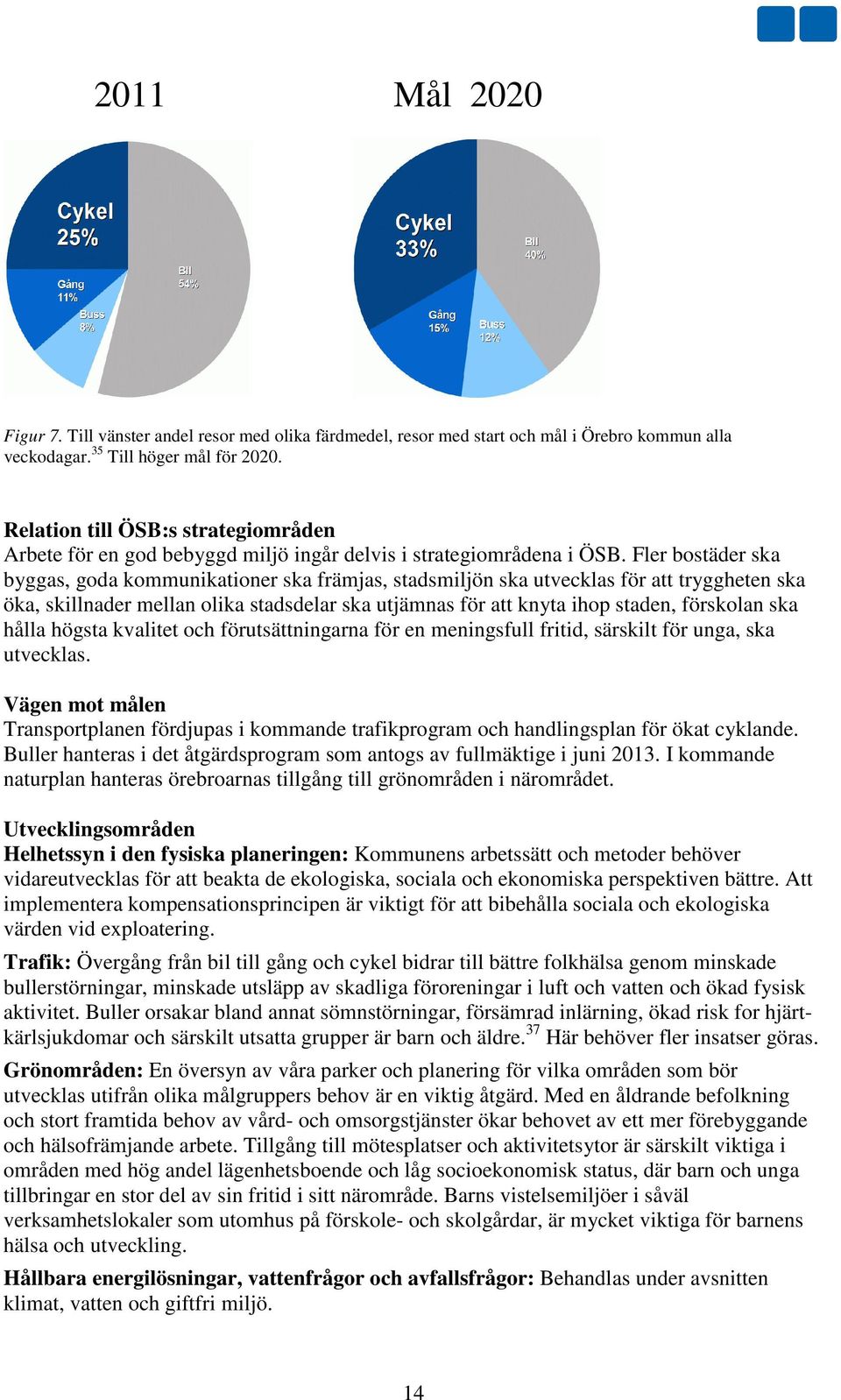 Fler bostäder ska byggas, goda kommunikationer ska främjas, stadsmiljön ska utvecklas för att tryggheten ska öka, skillnader mellan olika stadsdelar ska utjämnas för att knyta ihop staden, förskolan