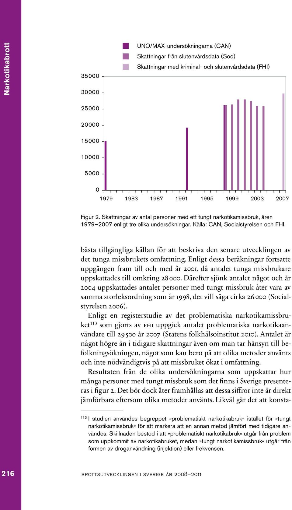 bästa tillgängliga källan för att beskriva den senare utvecklingen av det tunga missbrukets omfattning.