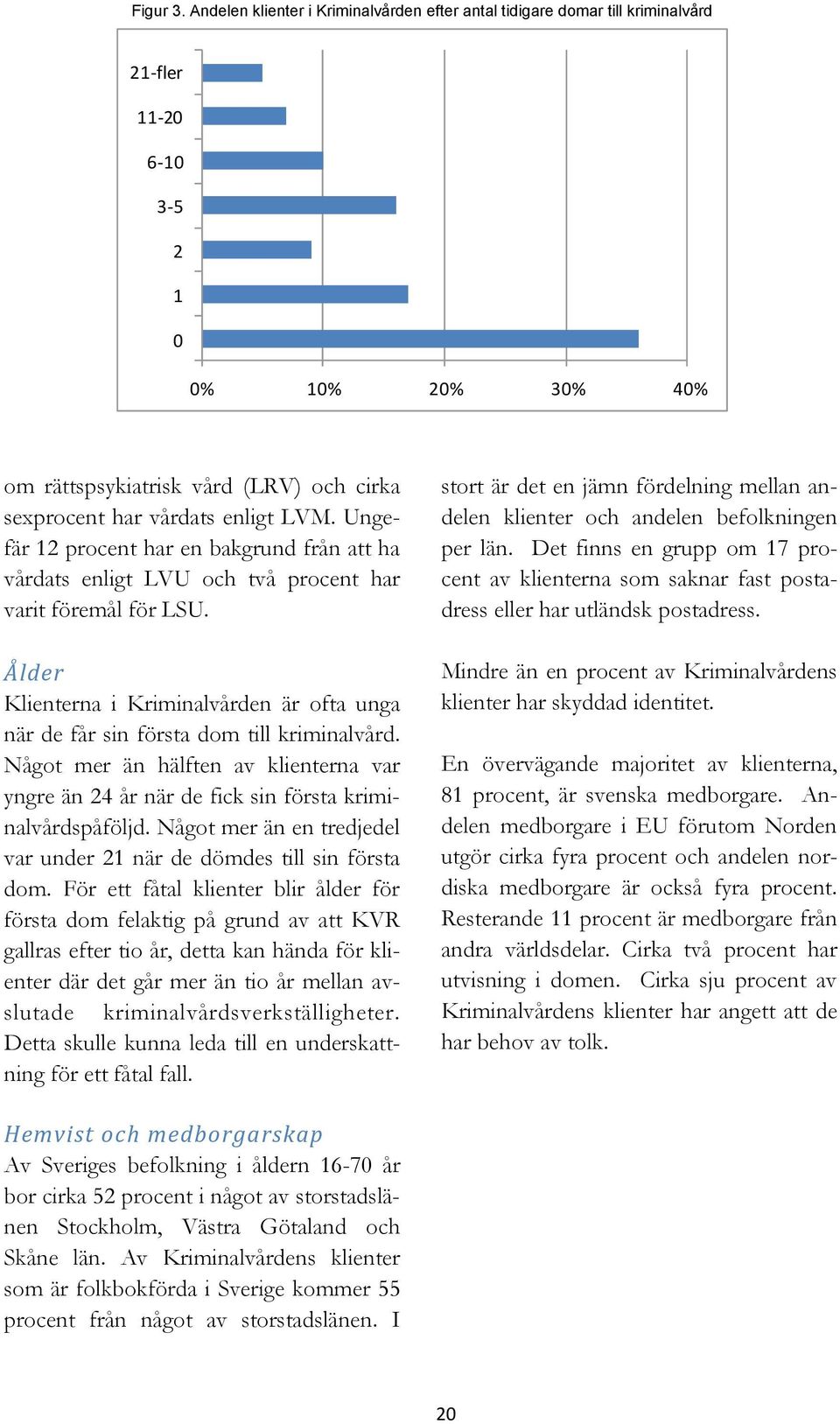 LVM. Ungefär 12 procent har en bakgrund från att ha vårdats enligt LVU och två procent har varit föremål för LSU.