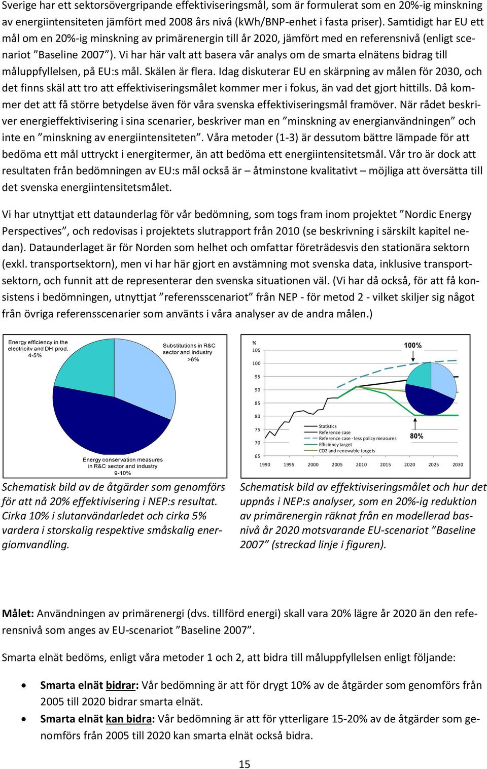 Vi har här valt att basera vår analys om de smarta elnätens bidrag till måluppfyllelsen, på EU:s mål. Skälen är flera.