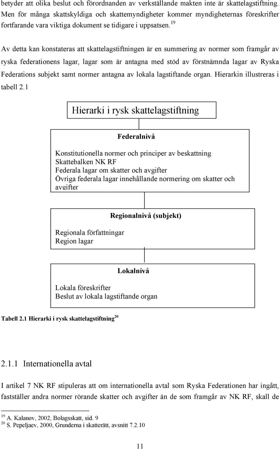 19 Av detta kan konstateras att skattelagstiftningen är en summering av normer som framgår av ryska federationens lagar, lagar som är antagna med stöd av förstnämnda lagar av Ryska Federations