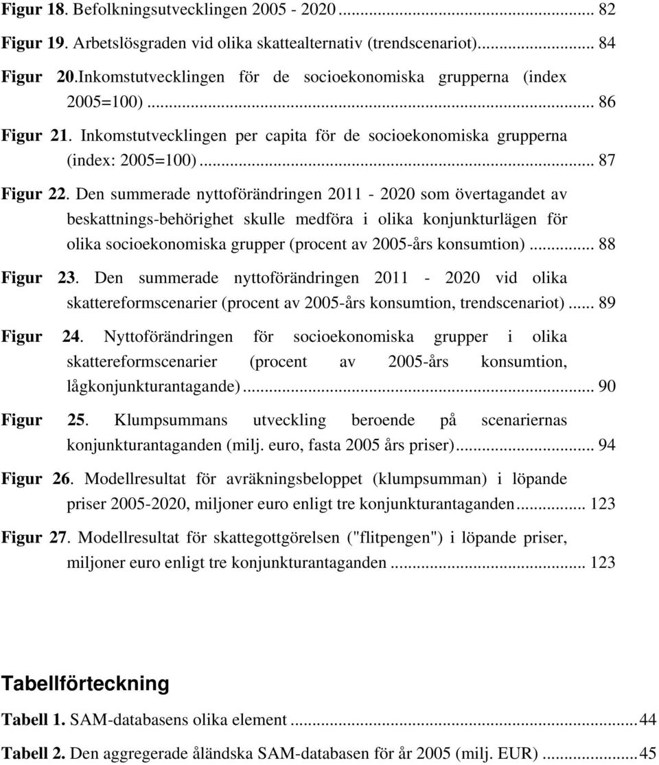 Den summerade nyttoförändringen 2011-2020 som övertagandet av beskattnings-behörighet skulle medföra i olika konjunkturlägen för olika socioekonomiska grupper (procent av 2005-års konsumtion).