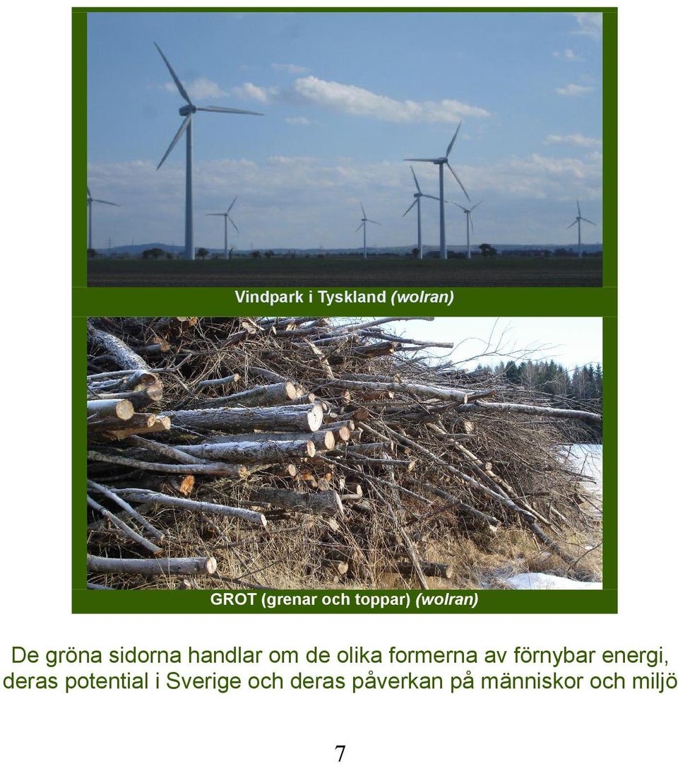 olika formerna av förnybar energi, deras