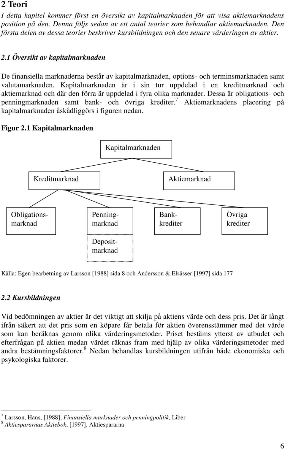 1 Översikt av kapitalmarknaden De finansiella marknaderna består av kapitalmarknaden, options- och terminsmarknaden samt valutamarknaden.