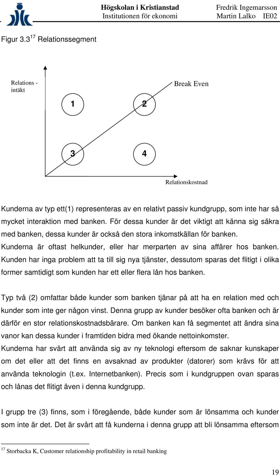 För dessa kunder är det viktigt att känna sig säkra med banken, dessa kunder är också den stora inkomstkällan för banken. Kunderna är oftast helkunder, eller har merparten av sina affärer hos banken.