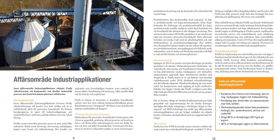 över. Marknadsöversikt Inom affärsområdet Industriapplikationer levererar Firefly säkerhetslösningar till kunder över hela världen och är en världsledande aktör för preventiva brandskydd.