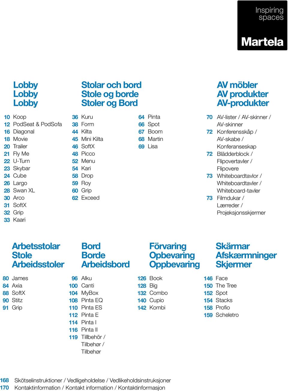 Lisa 70 72 72 73 73 AV-lister / AV-skinner / AV-skinner Konferensskåp / AV-skabe / Konferanseskap Blädderblock / Flipovertavler / Flipovere Whiteboardtavlor / Whiteboardtavler / Whiteboard-tavler