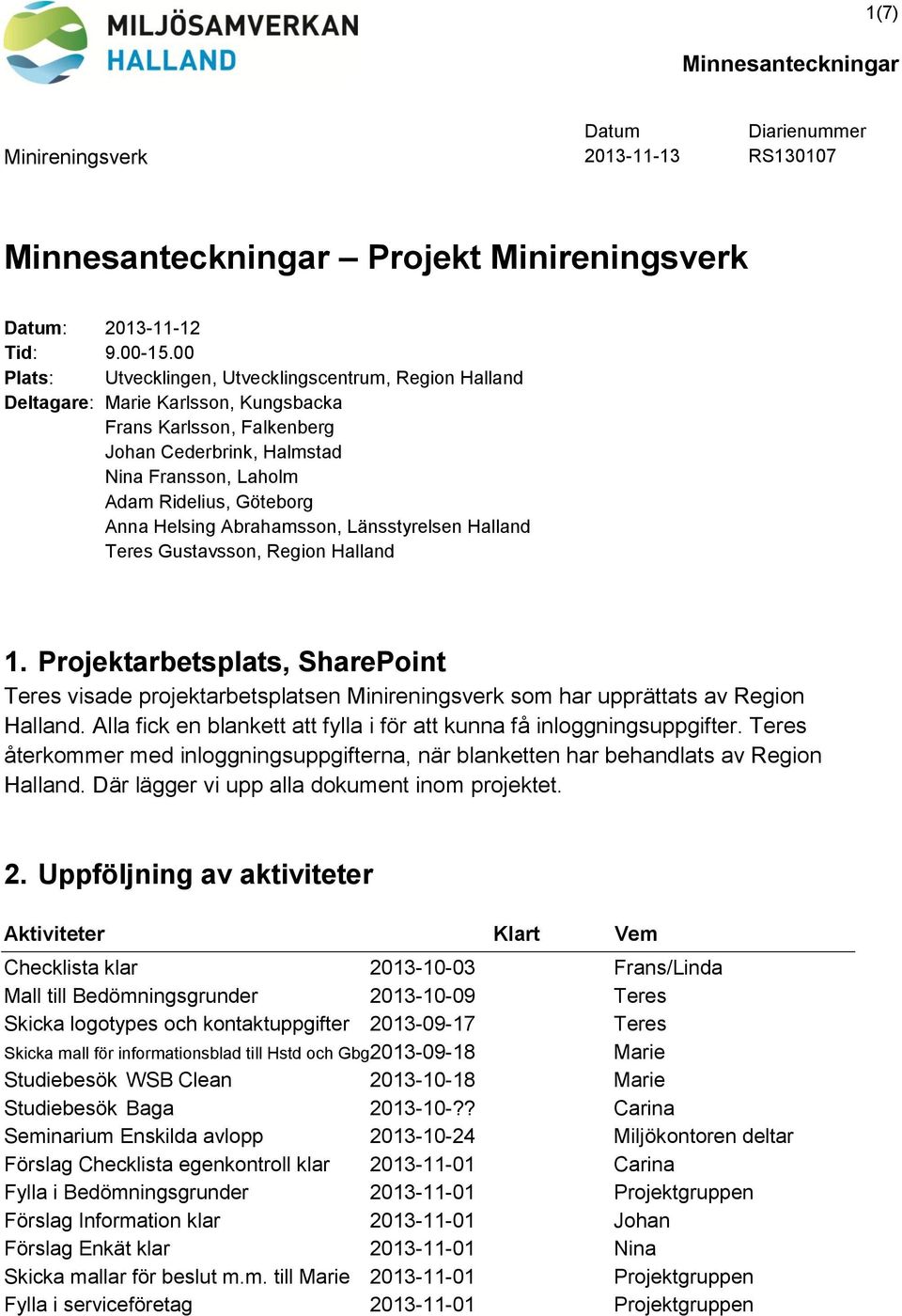 Anna Helsing Abrahamsson, Länsstyrelsen Halland Teres Gustavsson, Region Halland 1.