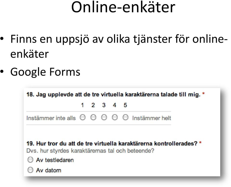 olika tjänster för