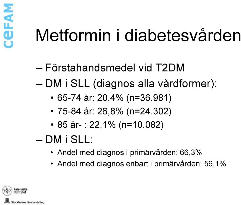 981) 75-84 år: 26,8% (n=24.302) 85 år- : 22,1% (n=10.