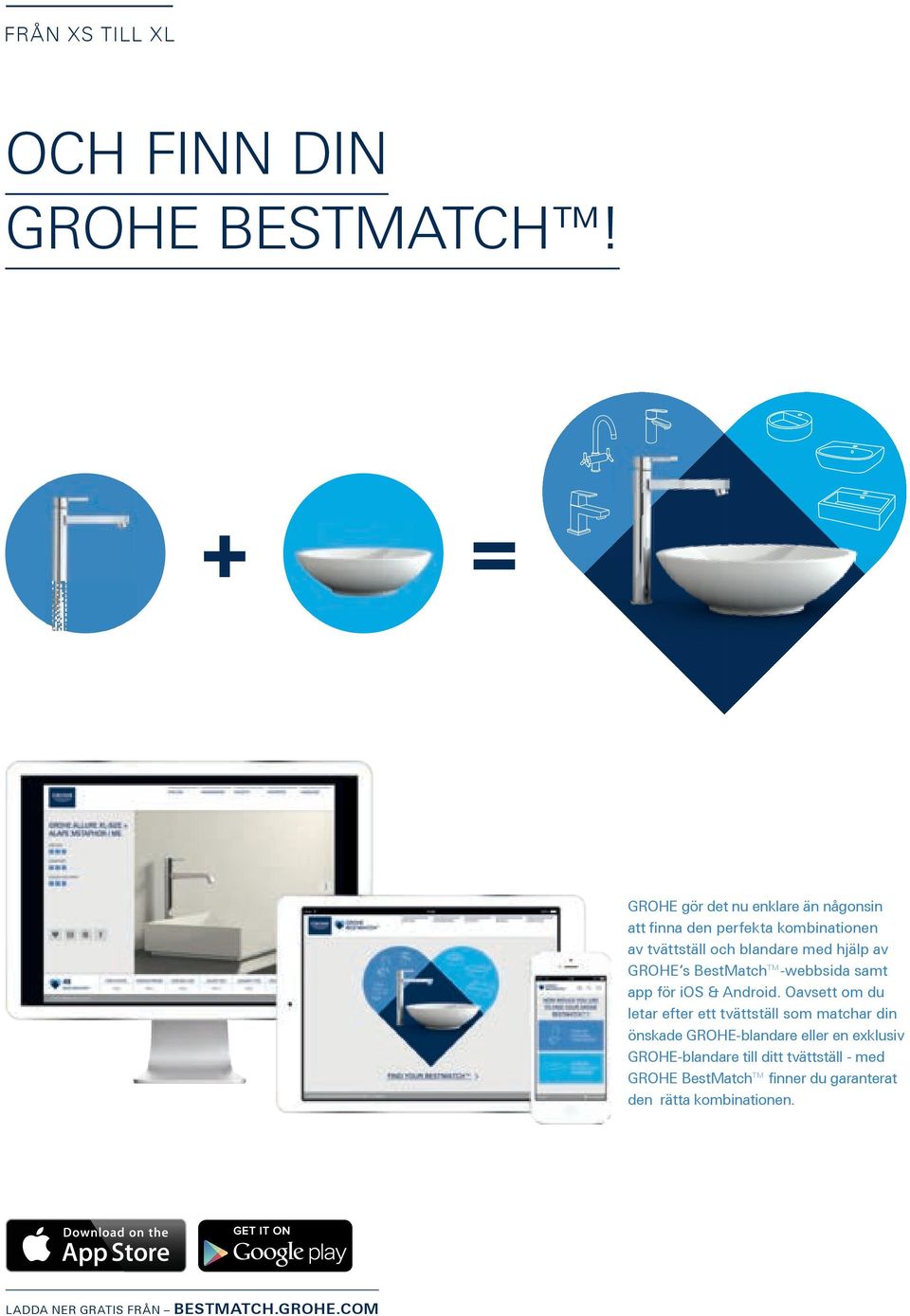 GROHE s BestMatch -webbsida samt app för ios & Android.