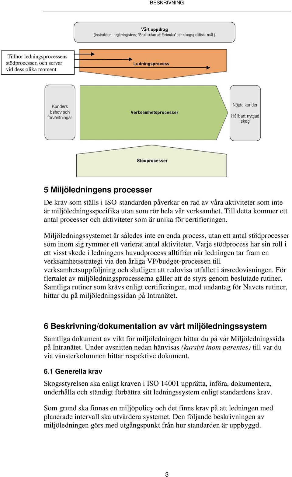 Miljöledningssystemet är således inte en enda process, utan ett antal stödprocesser som inom sig rymmer ett varierat antal aktiviteter.