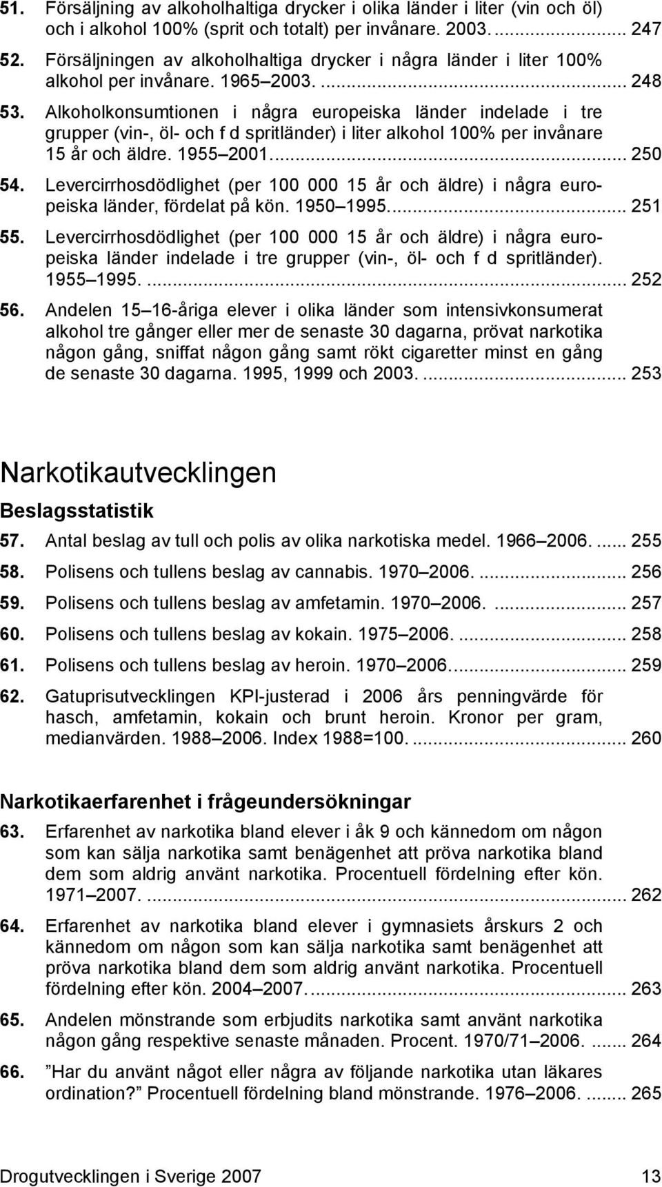 Alkoholkonsumtionen i några europeiska länder indelade i tre grupper (vin-, öl- och f d spritländer) i liter alkohol 100% per invånare 15 år och äldre. 1955 2001.... 250 54.