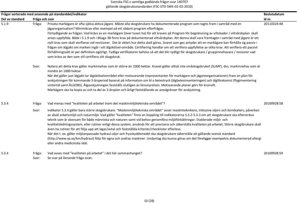 Förtydligande av frågan: Vad krävs av en markägare (över tusen ha) för att kraven på Program för begränsning av viltskador / viltvårdsplan skall anses uppfyllda. Både i 5.1.