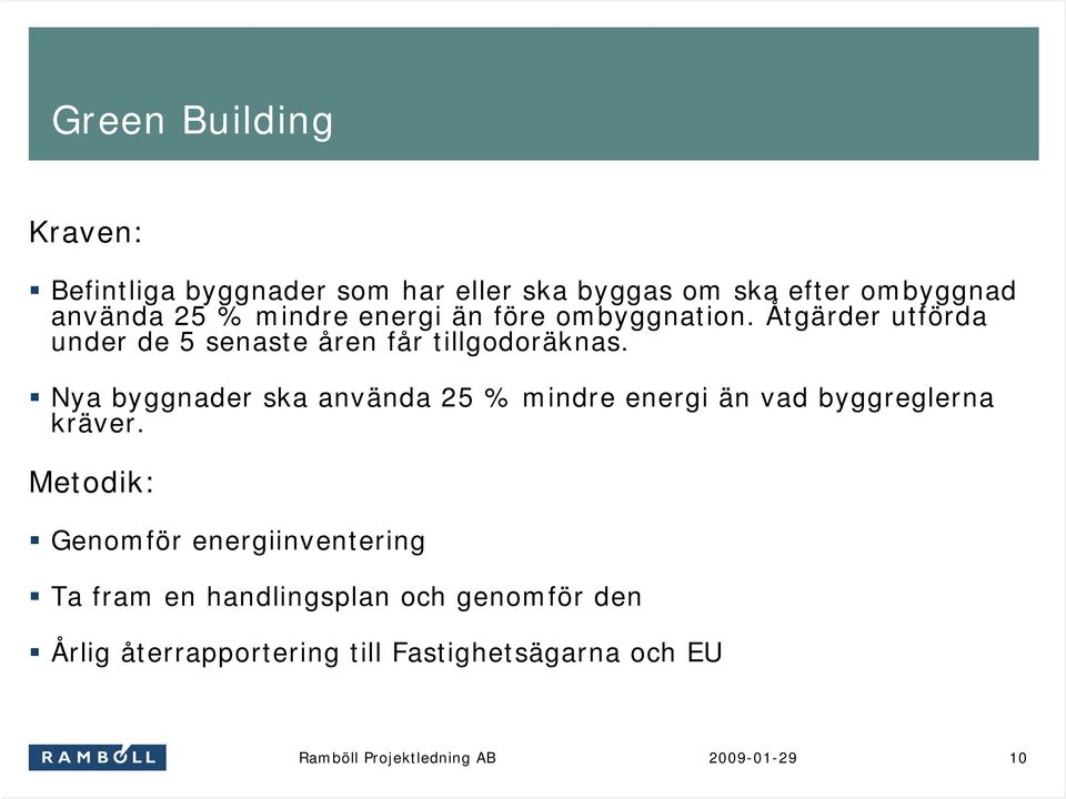 Nya byggnader ska använda 25 % mindre energi än vad byggreglerna kräver.