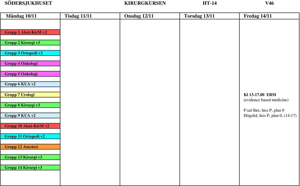 Kl 13-17.