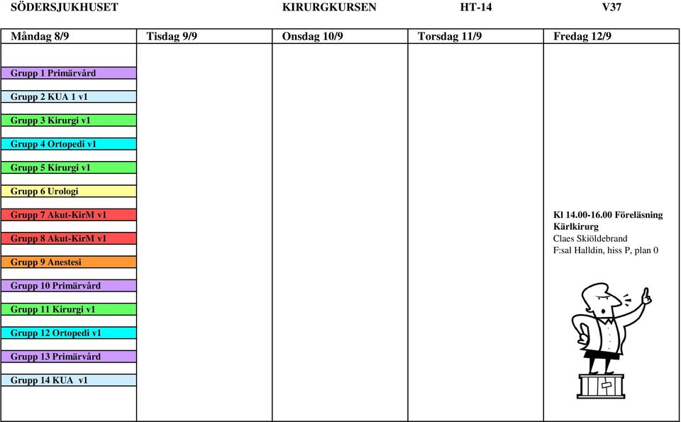 Akut-KirM v1 Grupp 8 Akut-KirM v1 Grupp 9 Anestesi Kl 14.00-16.