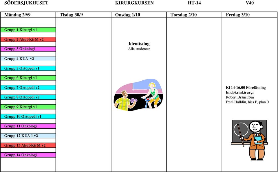 Grupp 7 Ortopedi v2 Grupp 8 Ortopedi v2 Grupp 9 Kirurgi v1 Kl 14-16.