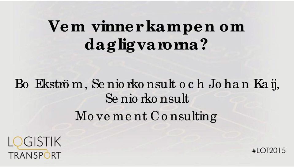 Bo Ekström, Seniorkonsult