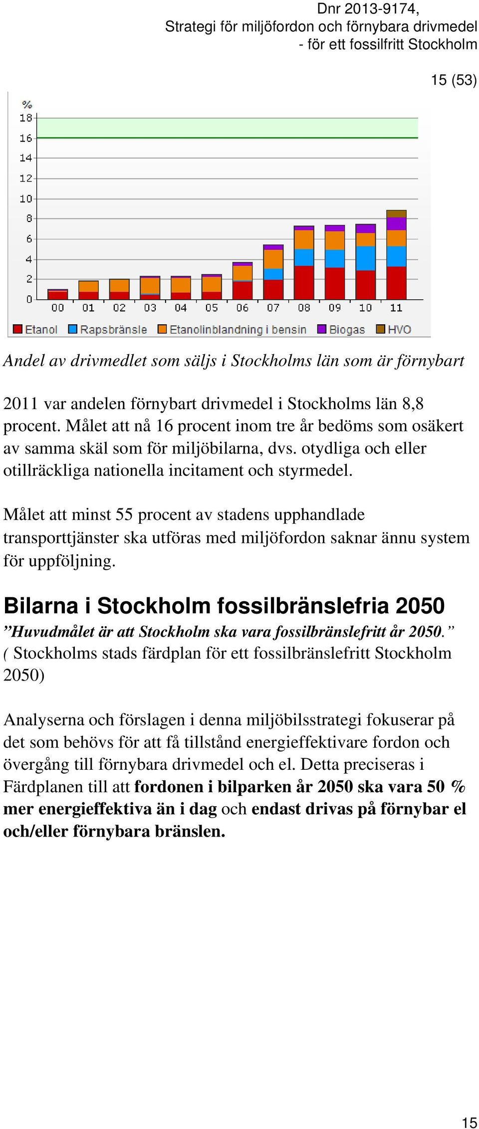 Målet att minst 55 procent av stadens upphandlade transporttjänster ska utföras med miljöfordon saknar ännu system för uppföljning.