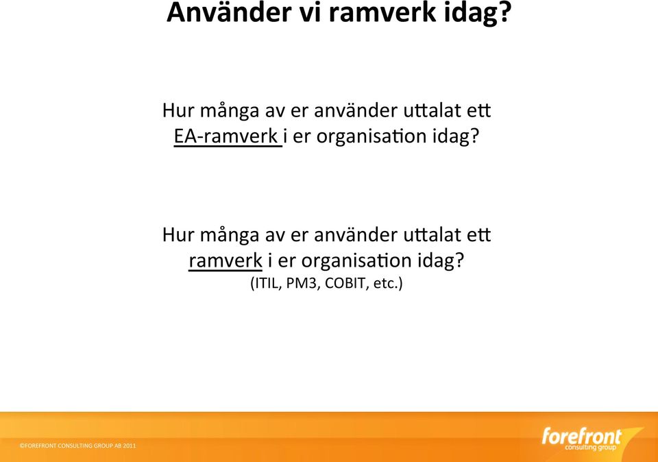 i er organisajon idag?