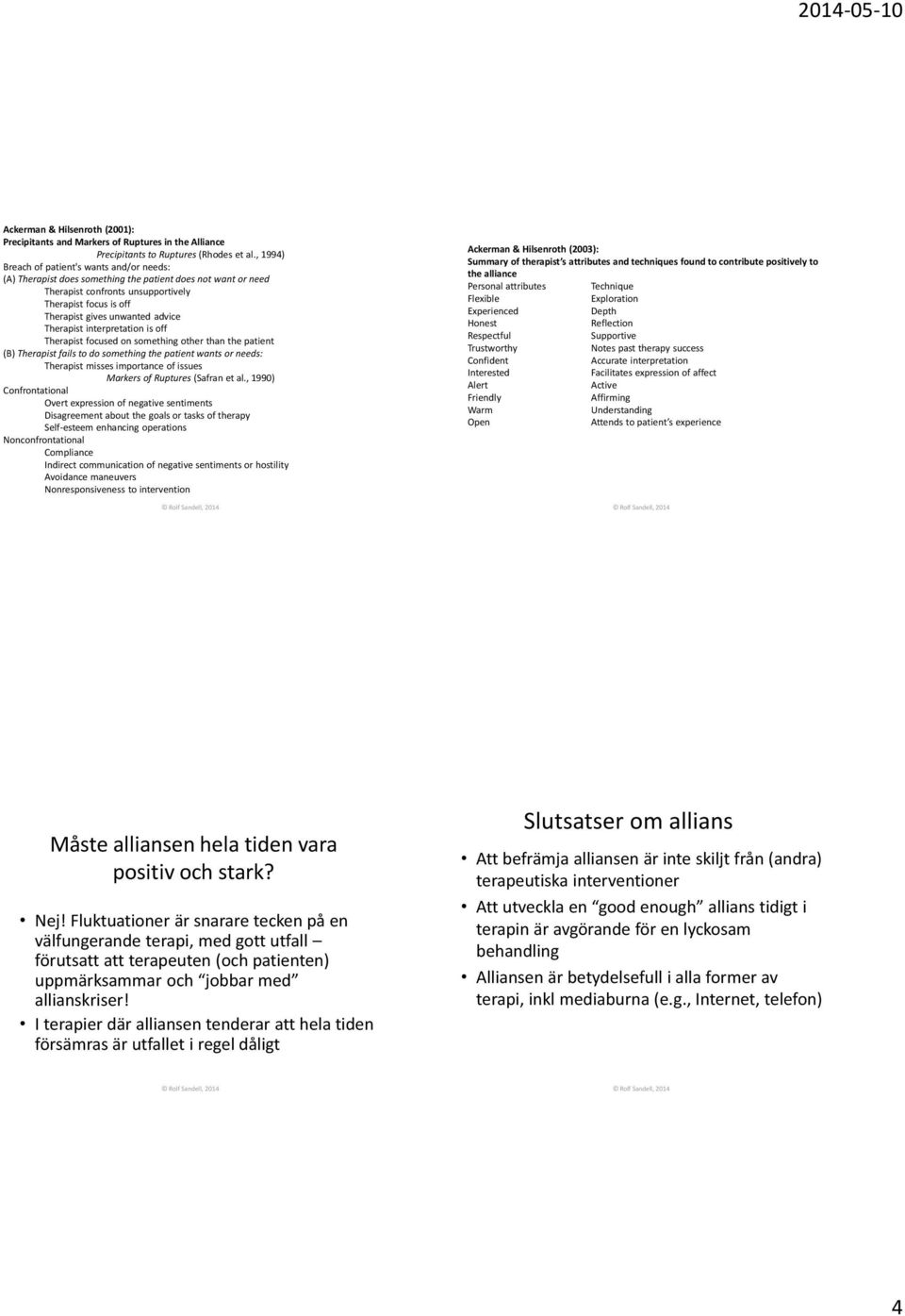 advice Therapist interpretation is off Therapist focused on something other than the patient (B) Therapist fails to do something the patient wants or needs: Therapist misses importance of issues