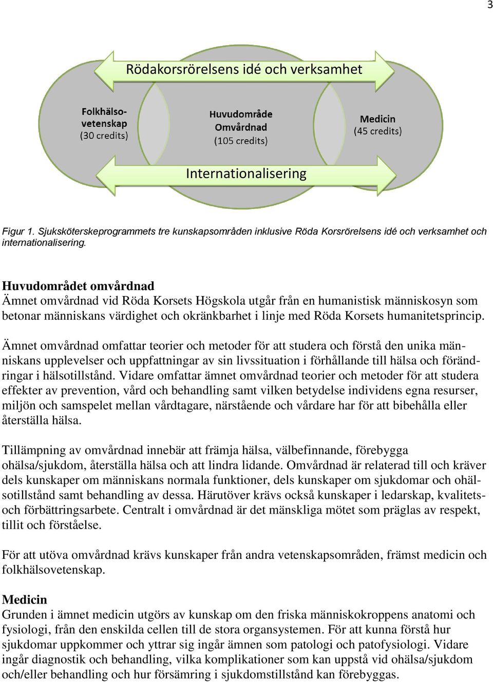 Ämnet omvårdnad omfattar teorier och metoder för att studera och förstå den unika människans upplevelser och uppfattningar av sin livssituation i förhållande till hälsa och förändringar i