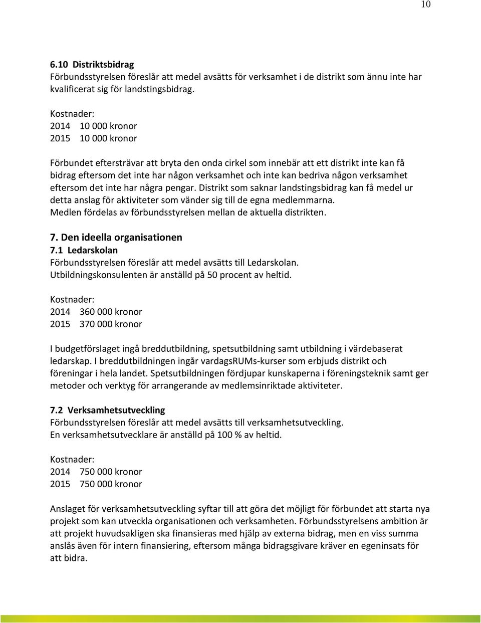 eftersomdetinteharnågrapengar.distriktsomsaknarlandstingsbidragkanfåmedelur dettaanslagföraktivitetersomvändersigtilldeegnamedlemmarna. Medlenfördelasavförbundsstyrelsenmellandeaktuelladistrikten. 7.