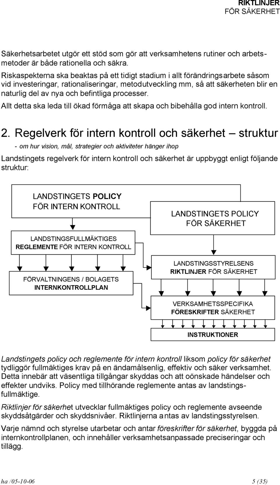 processer. Allt detta ska leda till ökad förmåga att skapa och bibehålla god intern kontroll. 2.