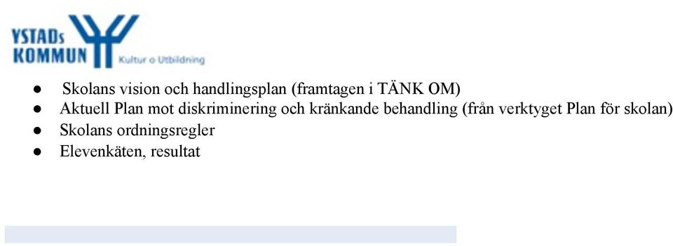 kränkande behandling (från verktyget Plan för