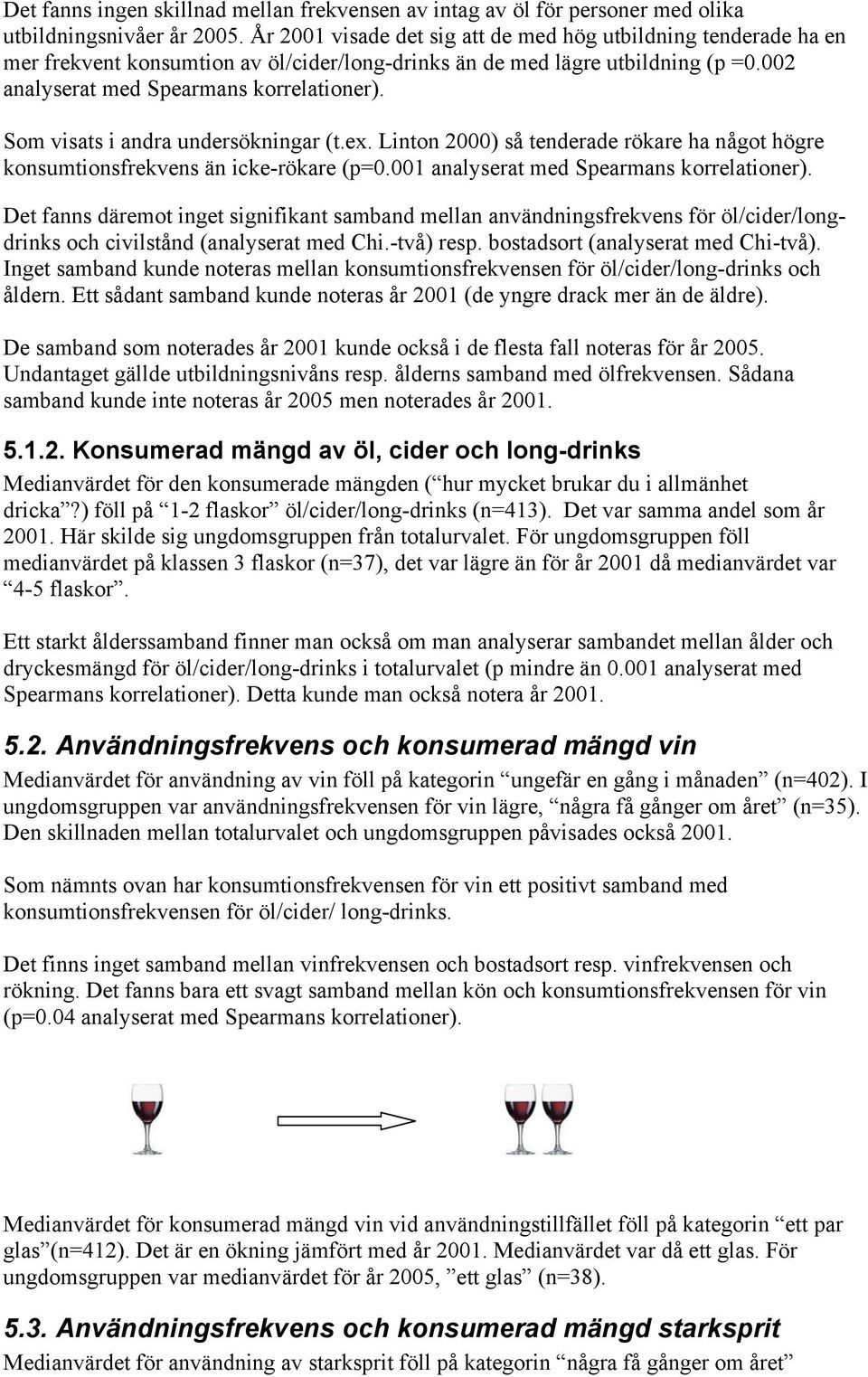 Som visats i andra undersökningar (t.ex. Linton 2000) så tenderade rökare ha något högre konsumtionsfrekvens än icke-rökare (p=0.001 analyserat med Spearmans korrelationer).