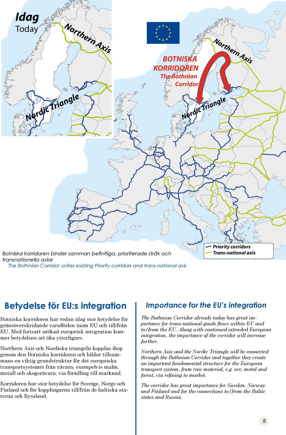 integration Botniska korridoren har redan idag stor betydelse för gränsöverskridande varuflöden inom EU och till/från EU.