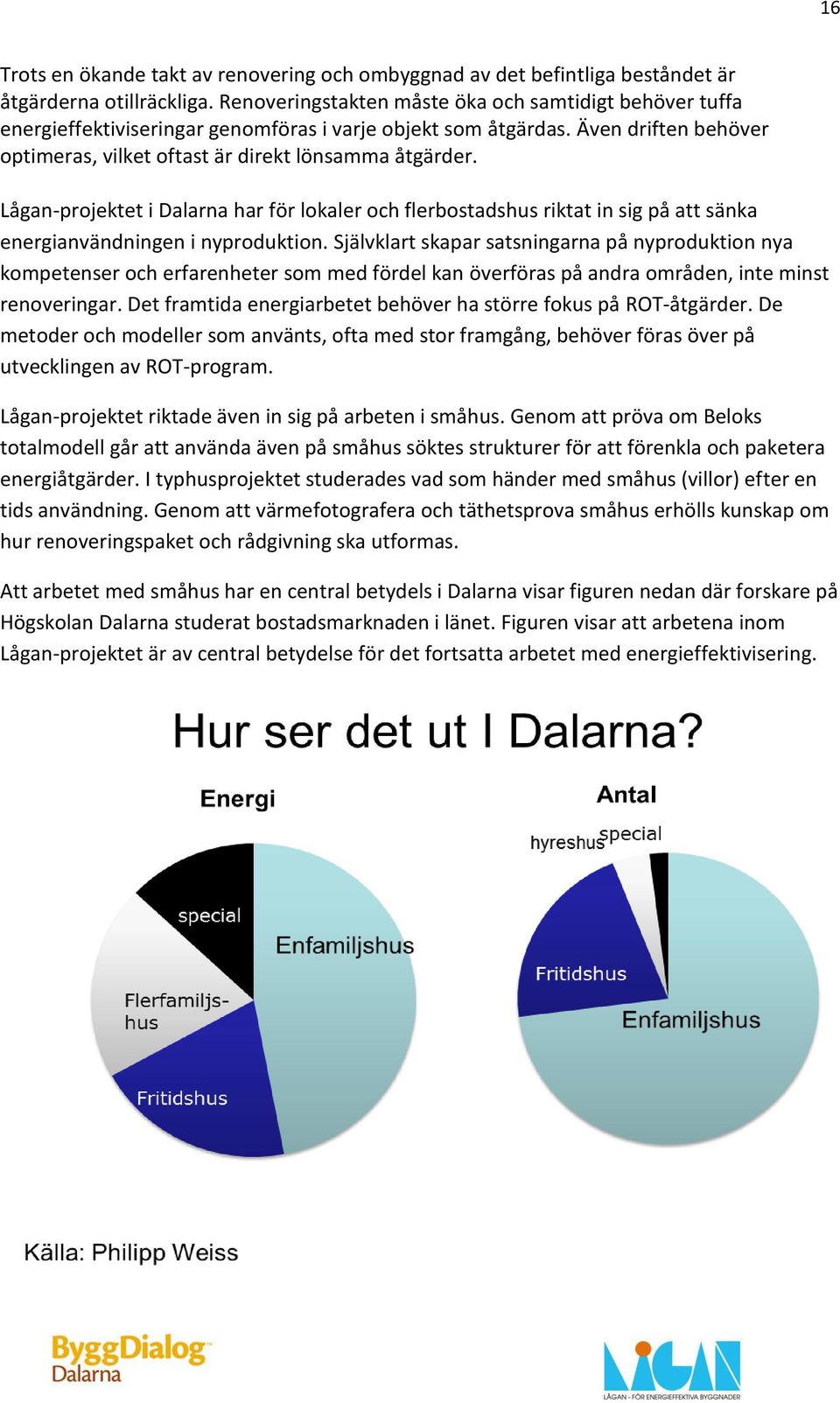 Lågan-projektet i Dalarna har för lokaler och flerbostadshus riktat in sig på att sänka energianvändningen i nyproduktion.