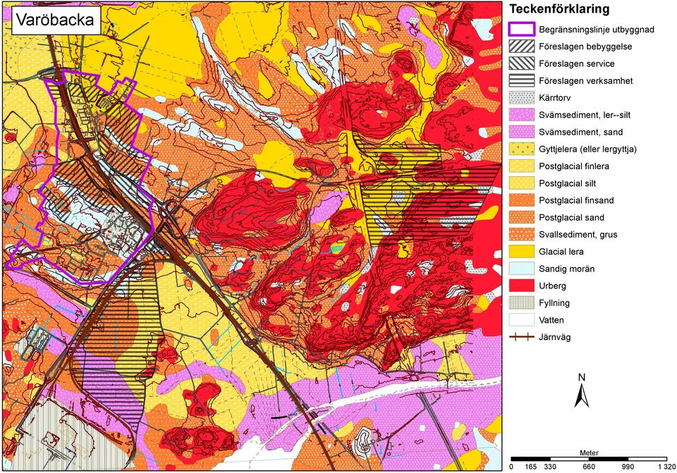 lergyttja) Postglacial finlera Postglacial silt Postglacial finsand Postglacial sand